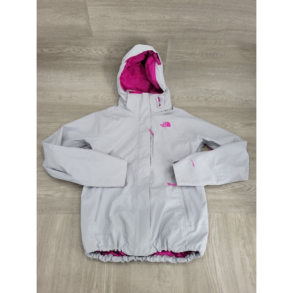 The North Face DryVent Hooded Jacket Women's Size S Gray Pink Full Zip